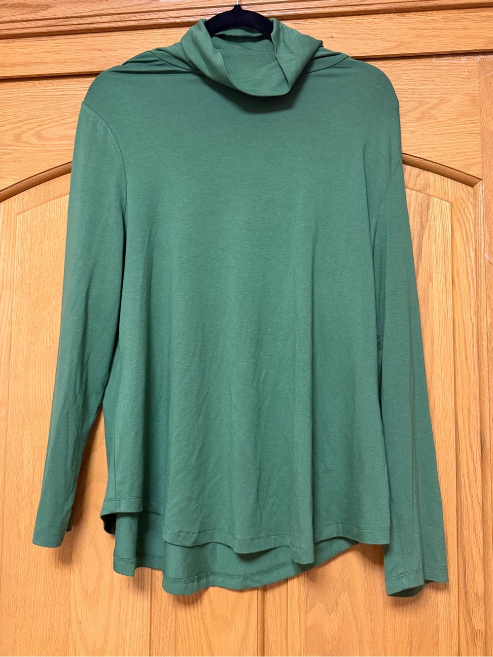 JM Collection Teal Green Long-Sleeve Cowl Neck Top
